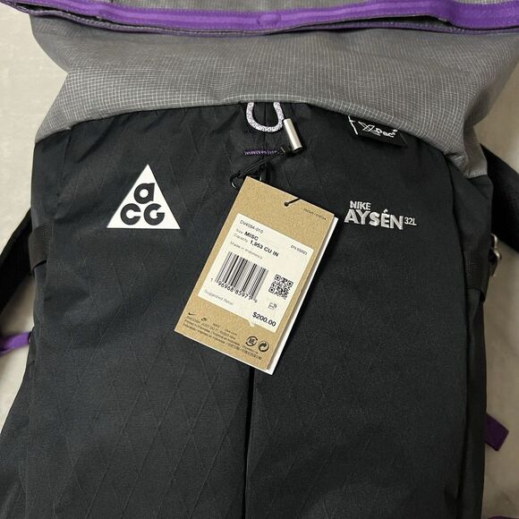 Nike ACG Aysen Day Pack Backpack Black Gray Trail Hiking Travel DV4054 010 New - Picture 5 of 10
